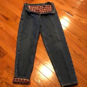 Flannel lined jeans